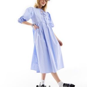 Glamorous ASOS Tie Front Midi Smock Dress
